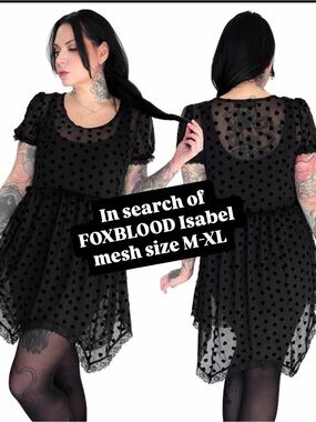 Foxblood Isabel Black Heart Mesh High-Low Dress